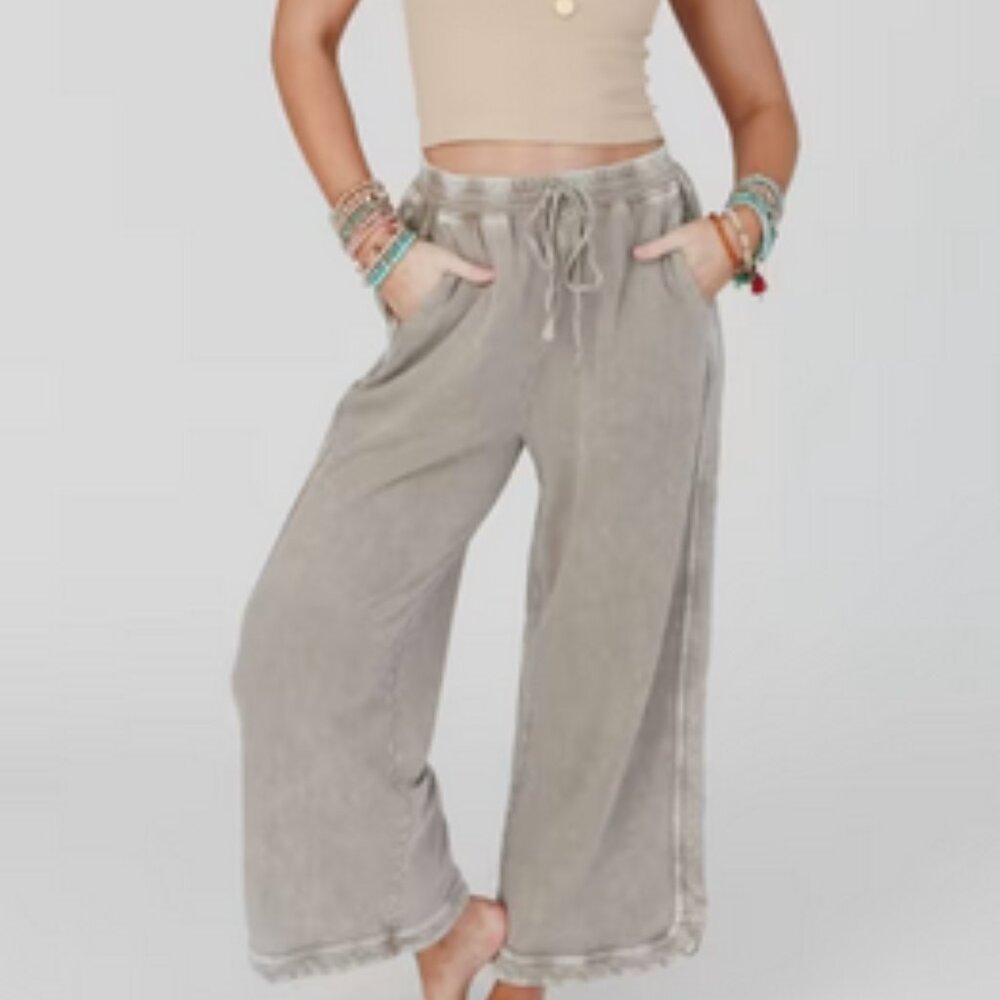 Wide Leg Pant Cropped Length Size Medium